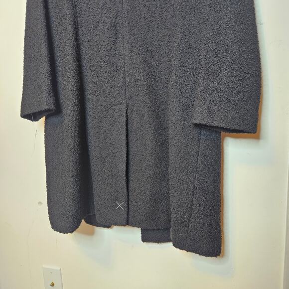 HALSTON Black Textured Long Length Wool Blend Trench Coat sz 14 NWT - Picture 5 of 7